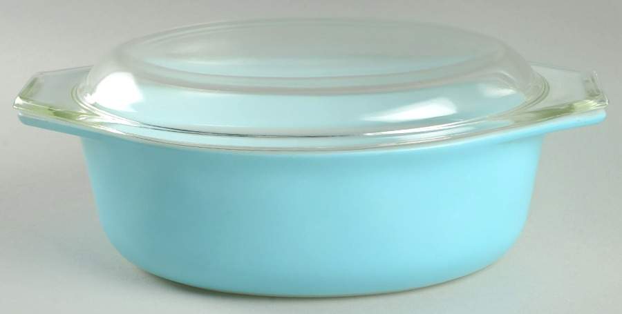 Turquoise 1.5 Quart Oval Covered Casserole by Pyrex-1