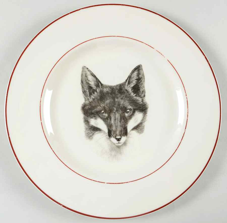 Fox & Hound (Red Trim) Dinner Plate by Pickard-1