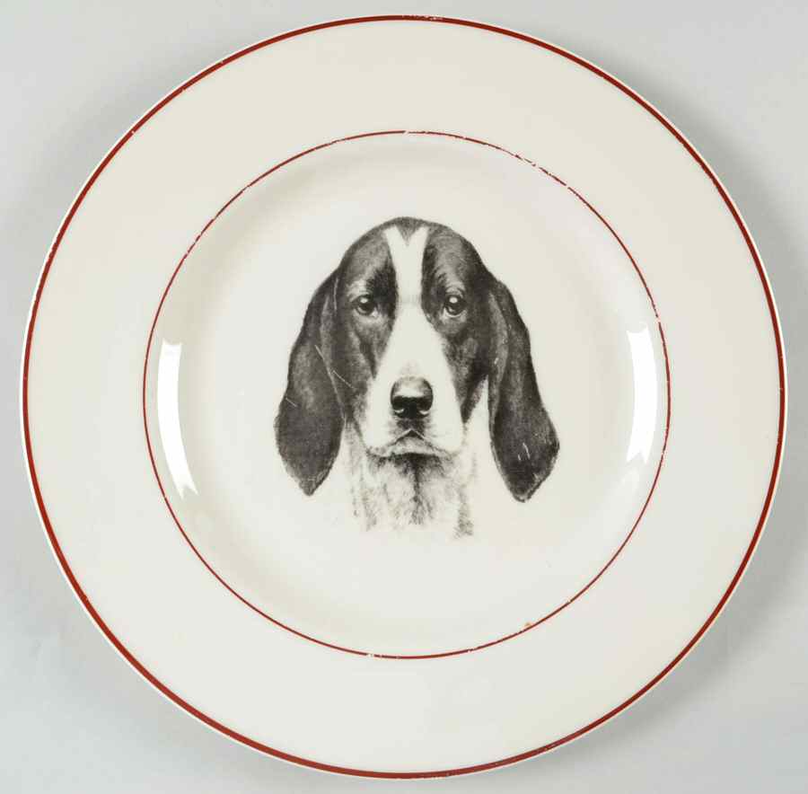 Fox & Hound (Red Trim) Dinner Plate by Pickard-1