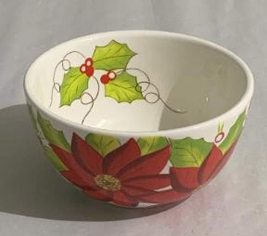 Poinsettia Soup/Cereal Bowl by Pier 1-1