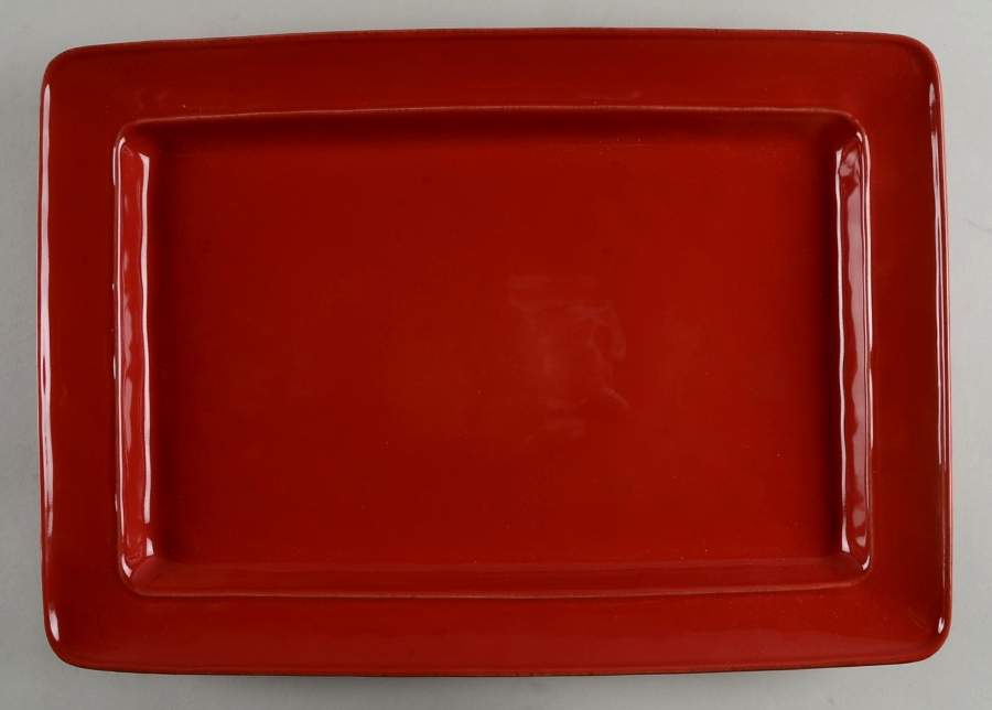 Cambria Red 16" Rectangular Serving Platter by Pottery Barn China-1