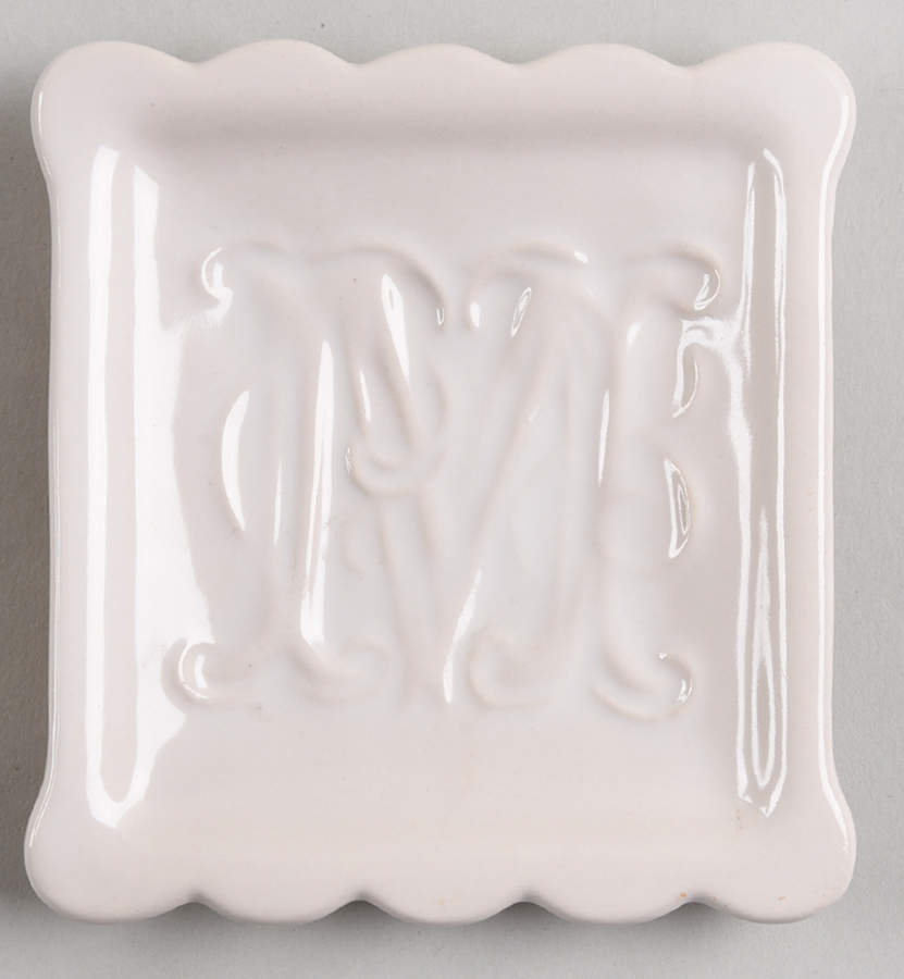 Alphabet White Tidbit Plate by Pottery Barn China-1