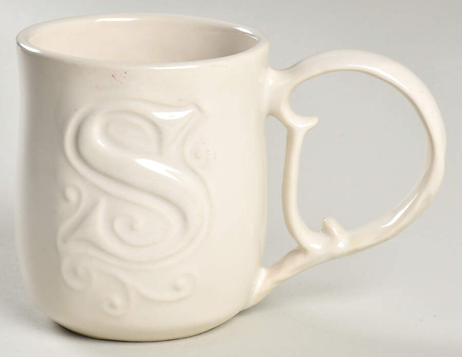 Alphabet White Mug by Pottery Barn China-1