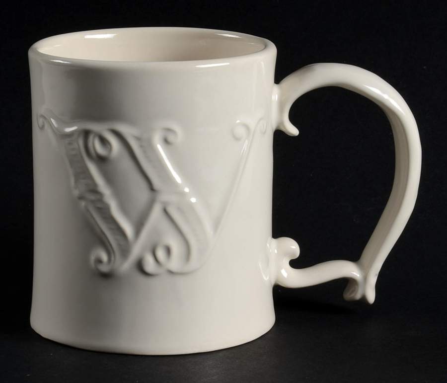 Alphabet White Mug by Pottery Barn China-1