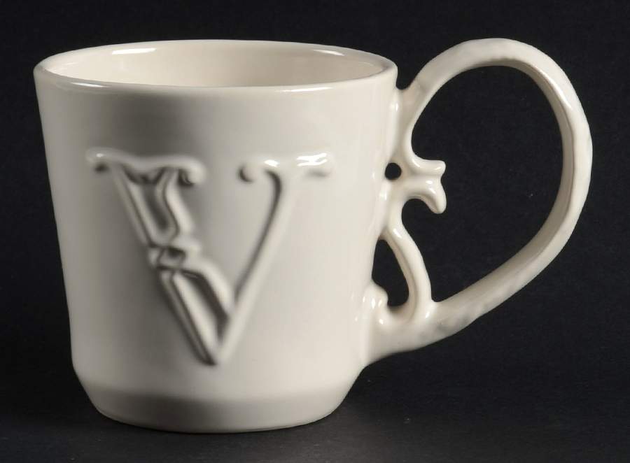 Alphabet White Mug by Pottery Barn China-1