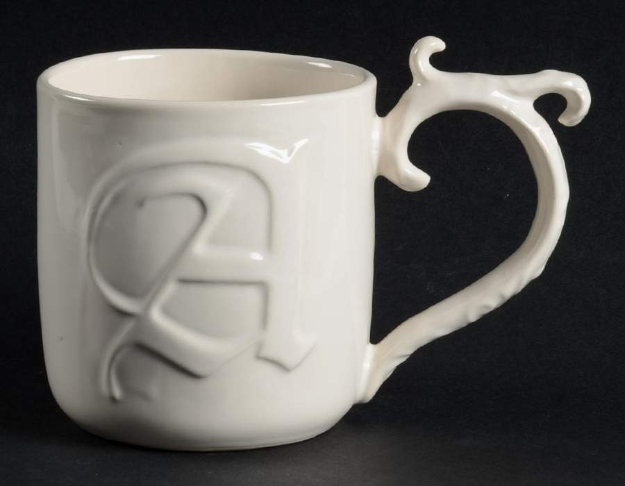 Alphabet White Mug by Pottery Barn China-1