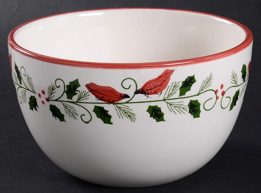 Cardinal & Holly Soup/Cereal Bowl by Pfaltzgraff-1