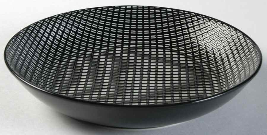 Black White Check Coupe Soup Bowl by Pier 1-1
