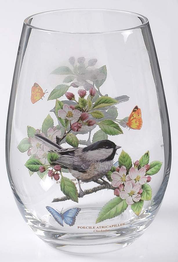Botanic Garden Birds Glassware Stemless Wine by Portmeirion-1