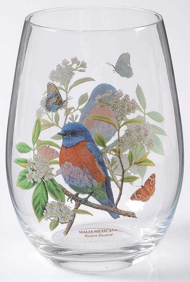 Botanic Garden Birds Glassware Stemless Wine by Portmeirion-1