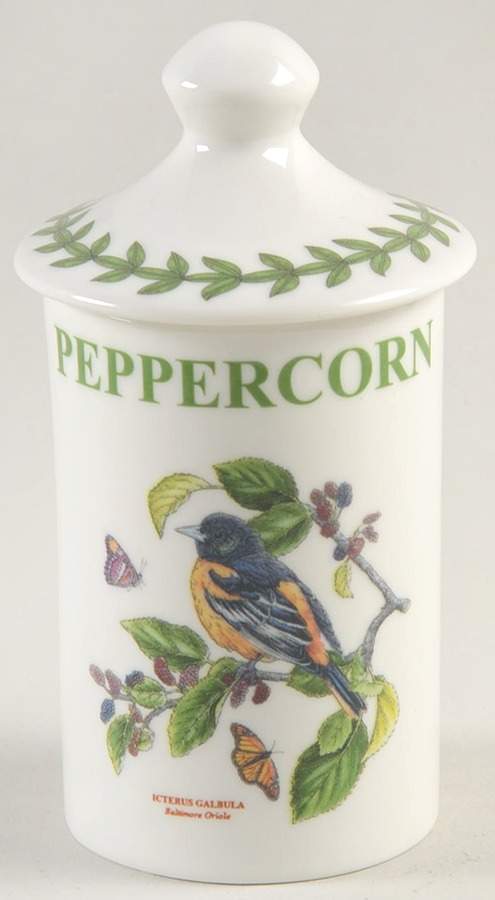 Botanic Garden Birds Peppercorn Spice Jar & Lid by Portmeirion-1