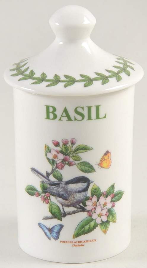 Botanic Garden Birds Basil Spice Jar & Lid by Portmeirion-1