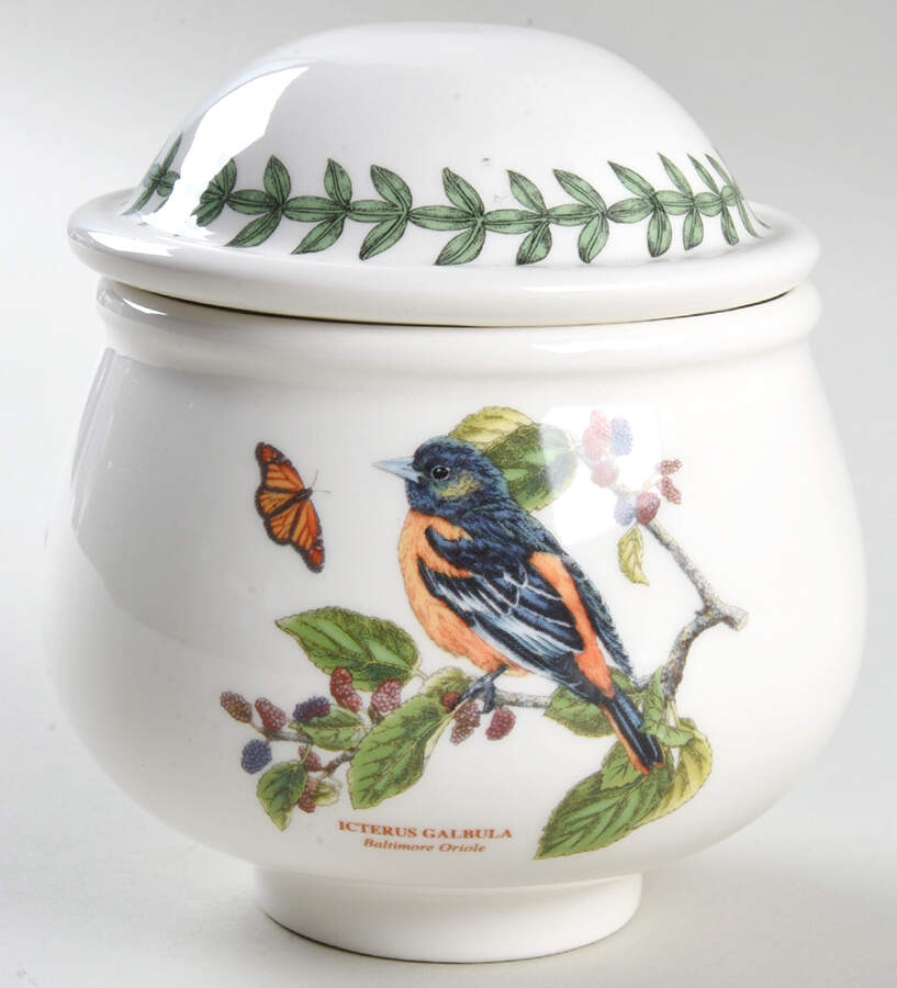 Botanic Garden Birds Sugar Bowl & Lid by Portmeirion-1