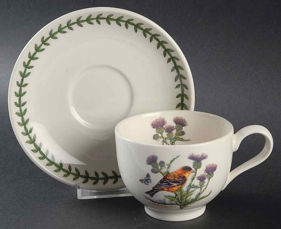 Botanic Garden Birds Flat Cup & Saucer Set by Portmeirion-1