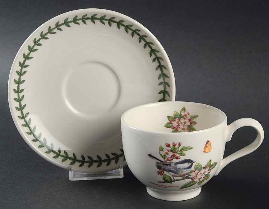 Botanic Garden Birds Flat Cup & Saucer Set by Portmeirion-1