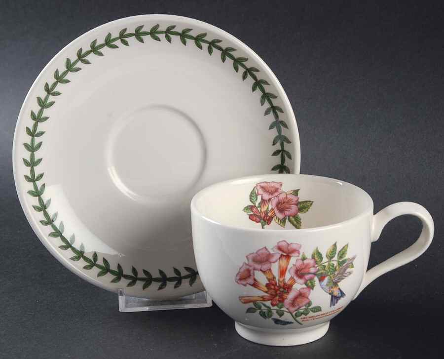 Botanic Garden Birds Flat Cup & Saucer Set by Portmeirion-1