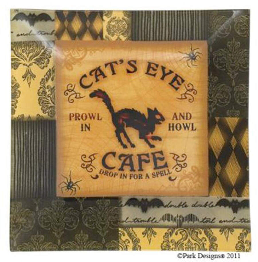Halloween Haunts Glassware Square Canape Plate by Park Designs-1