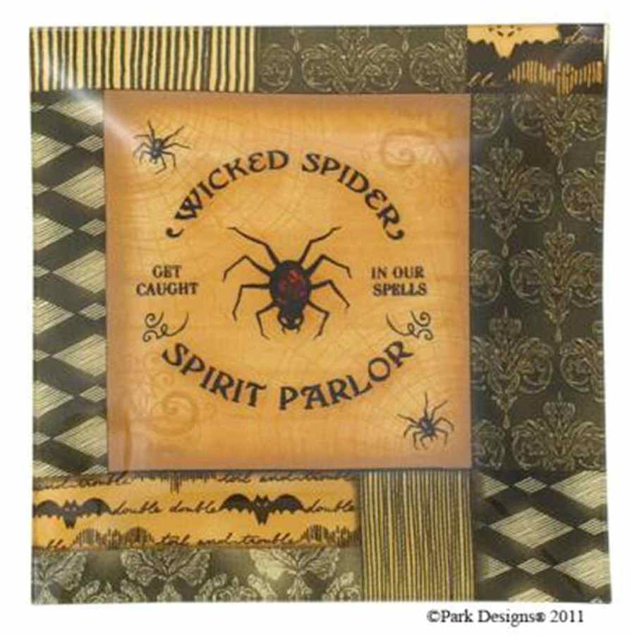 Halloween Haunts Glassware Square Canape Plate by Park Designs-1