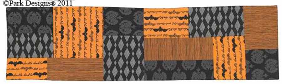Halloween Haunts 13" x 36" Cloth Table Runner by Park Designs-1