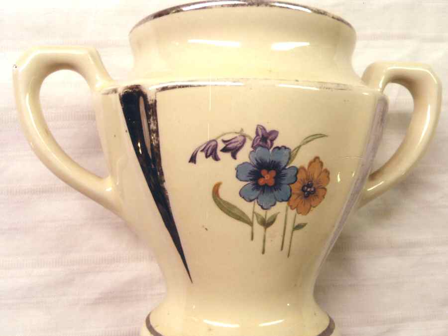 Lavender Bluebell Platinum Sugar Bowl No Lid by Porcelier-1