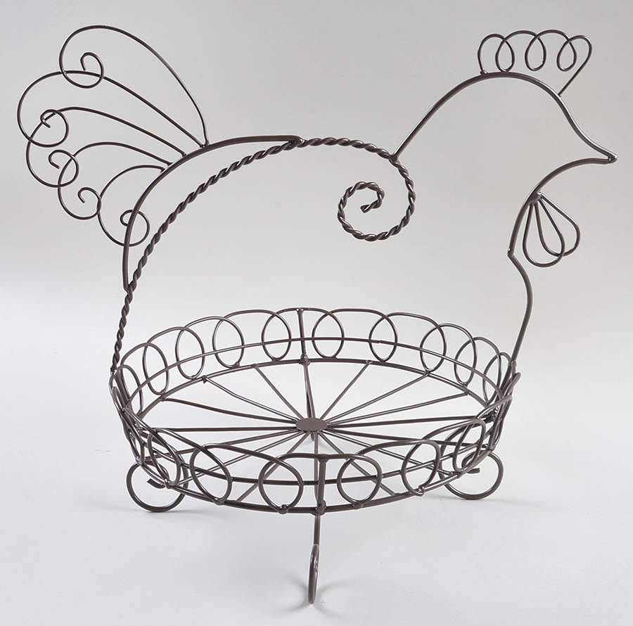 Antiqued Hen Wire/Metal Basket by Pfaltzgraff-1