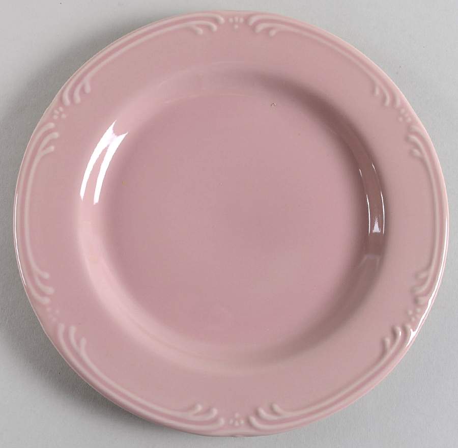 Filigree Pale Pink Salad Plate by Pfaltzgraff-1