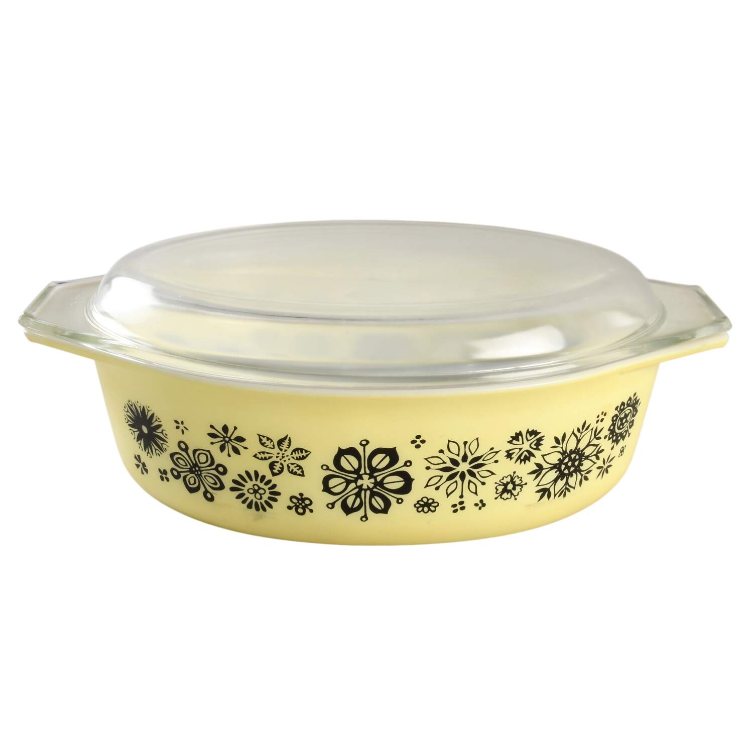 Pressed Flowers 2.5 Quart Oval Covered Casserole by Pyrex-1