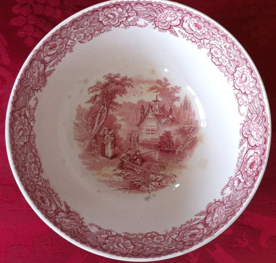 Miller Pink 9" Round Vegetable Bowl by Petrus Regout & Co-1