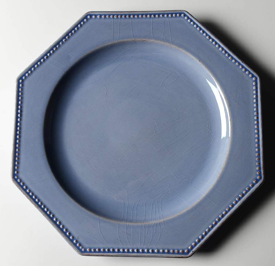 Octagonal Blue Dinner Plate by Pottery Barn China-1