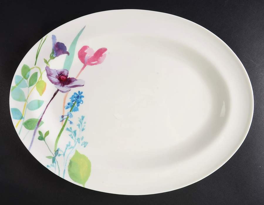 Water Garden 15" Oval Serving Platter by Portmeirion-1
