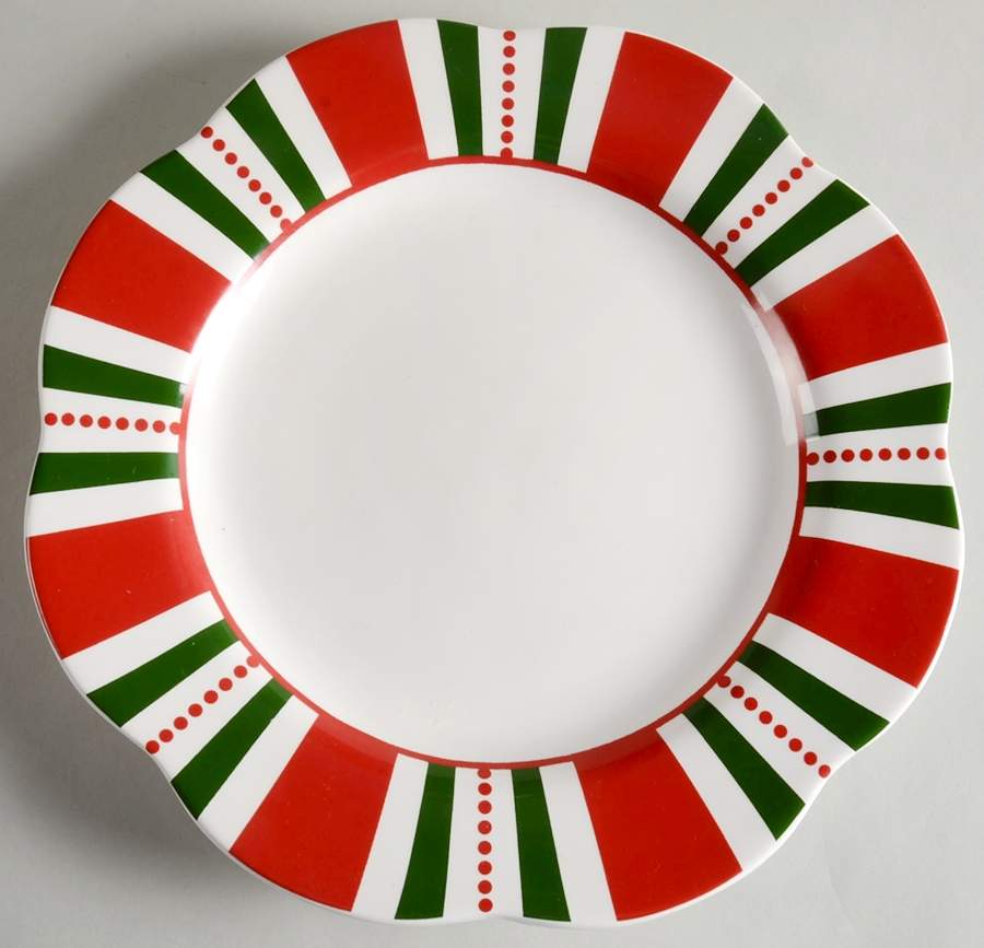 Christmas Stripes Dinner Plate by Pier 1-1
