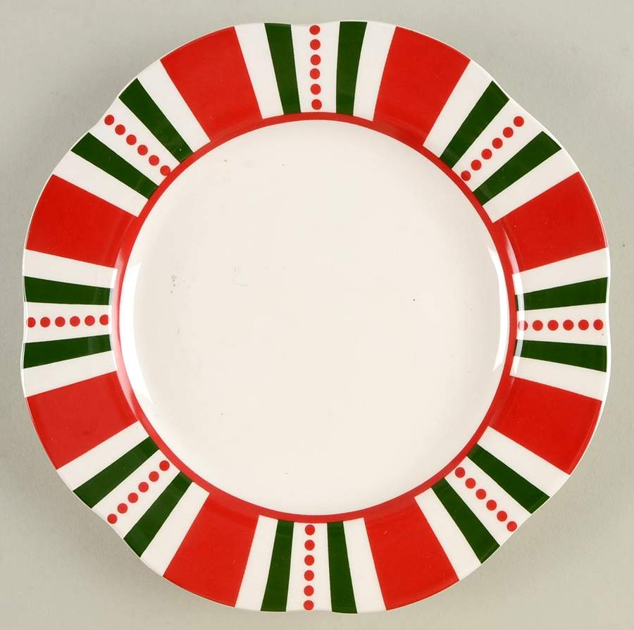 Christmas Stripes Salad Plate by Pier 1-1