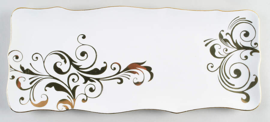 Elegant Scroll 17" Rectangular Tray by Pier 1-1