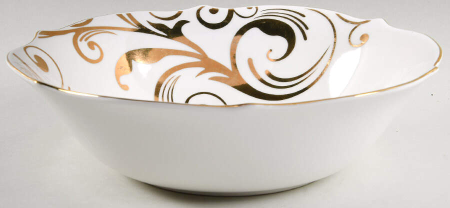Elegant Scroll 9" Round Vegetable Bowl by Pier 1-1