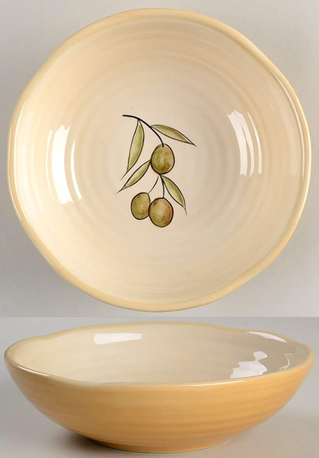 Rustic Olive Soup/Cereal Bowl by Pottery Barn China-1
