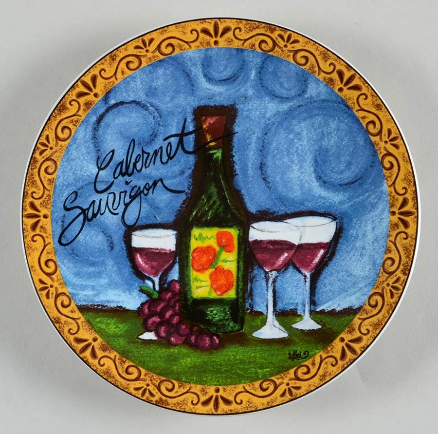 Wine Tasting Bread & Butter Plate by Pfaltzgraff-1