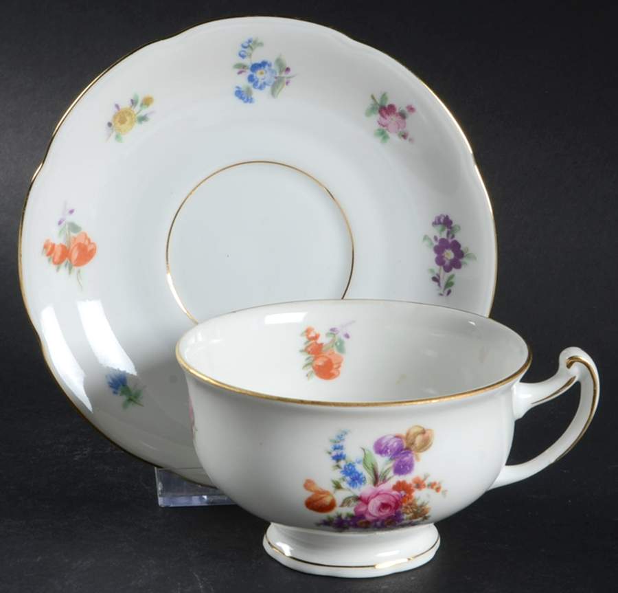 PIR218 Footed Cup & Saucer Set by Pirkenhammer-1
