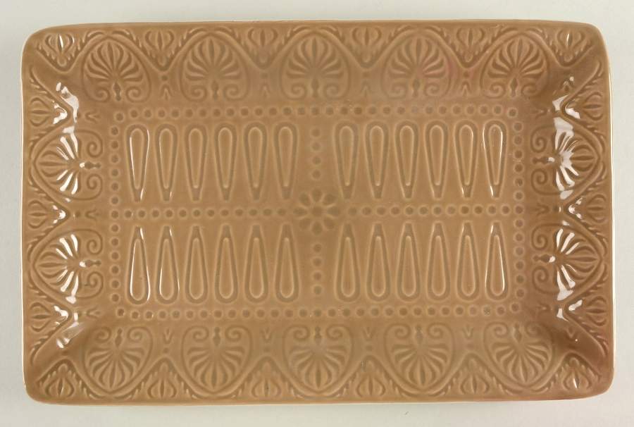 Dolce Latte (Tan) 14" Rectangular Serving Platter by Pfaltzgraff-1