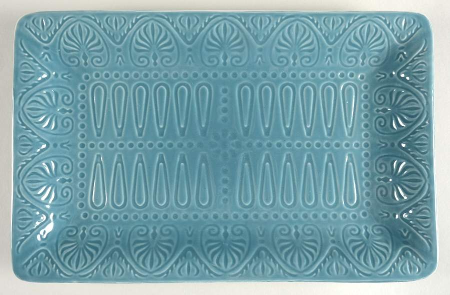 Dolce Turquoise 14" Rectangular Serving Platter by Pfaltzgraff-1