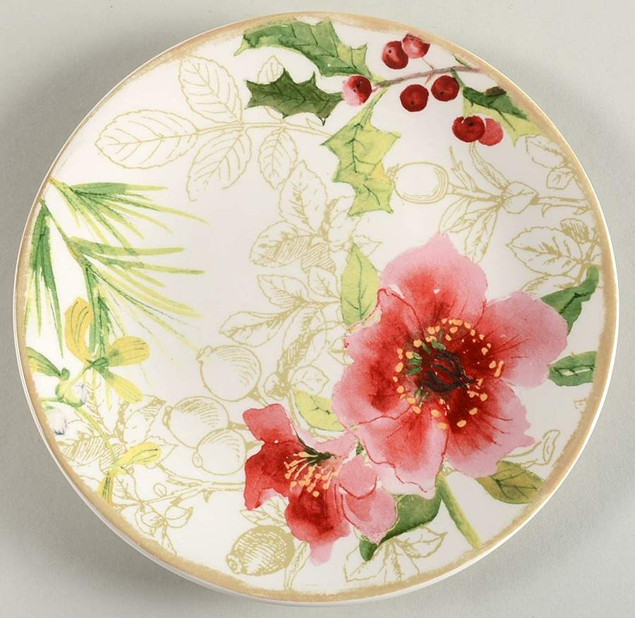 Holiday Floral Salad Plate by Paula Deen-1