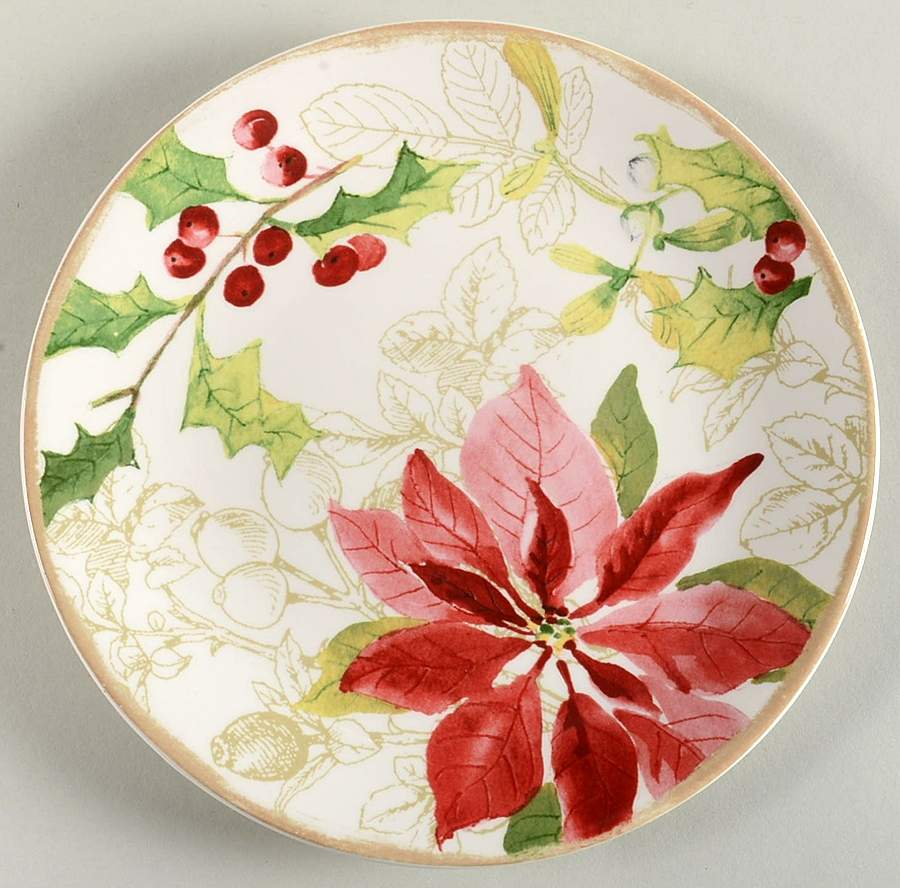 Holiday Floral Salad Plate by Paula Deen-1