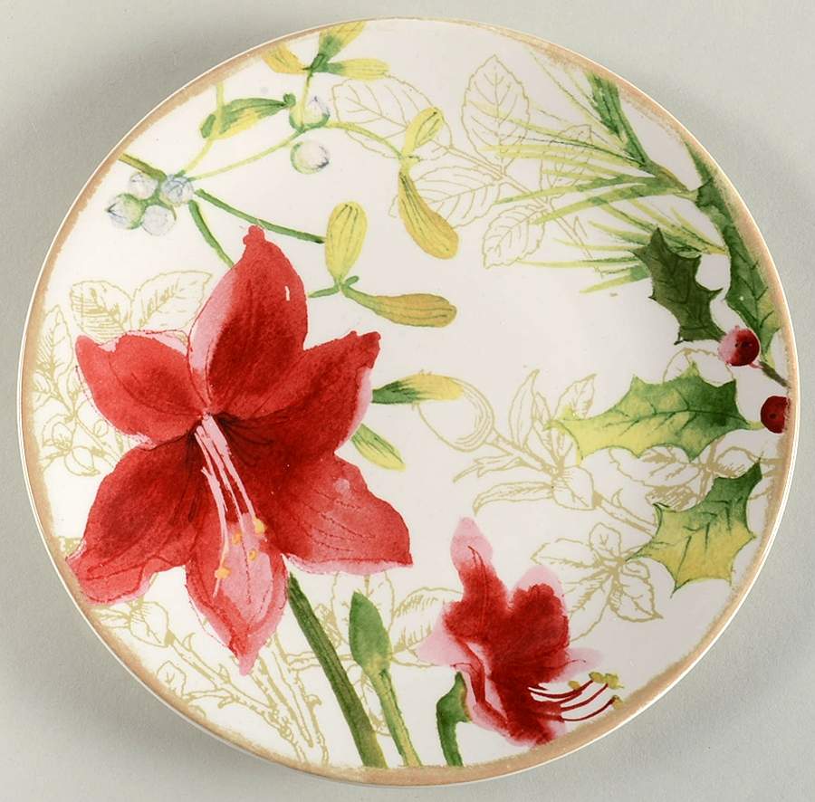 Holiday Floral Salad Plate by Paula Deen-1