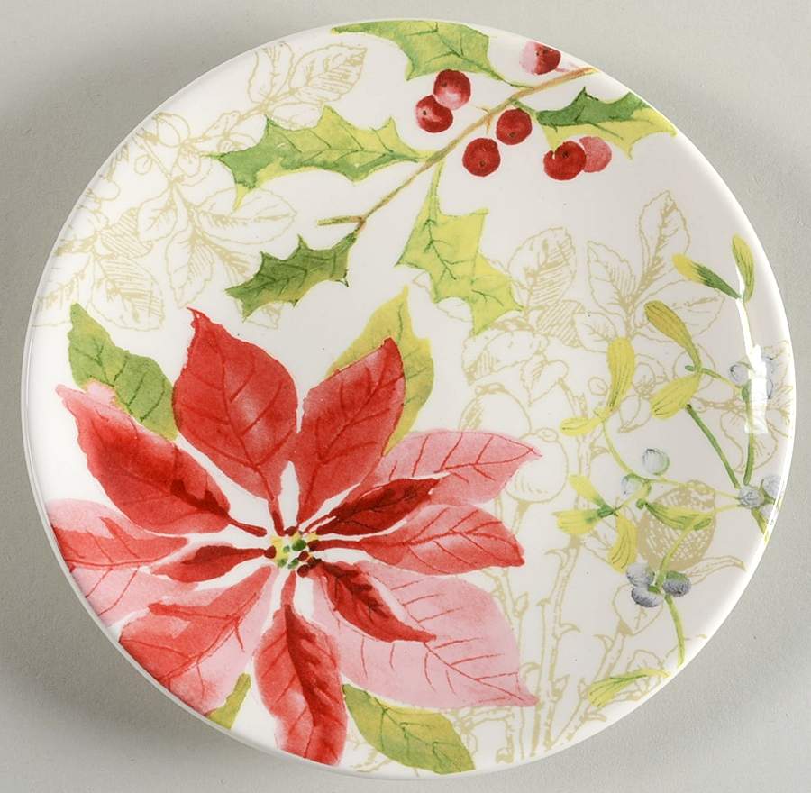 Holiday Floral Dessert/Pie Plate by Paula Deen-1
