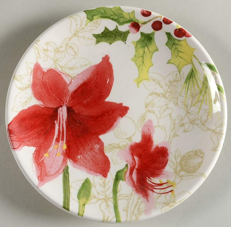Holiday Floral Dessert/Pie Plate by Paula Deen-1