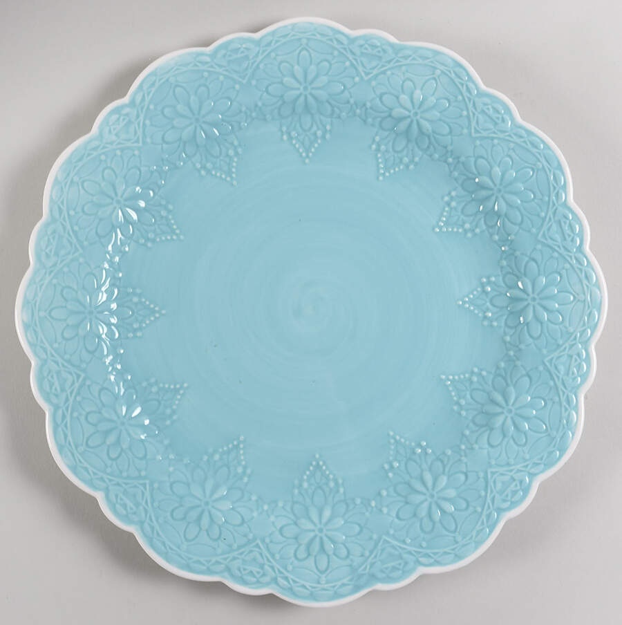 Lacy Aqua Blue 14" Chop Plate (Round Platter) by Pier 1-1