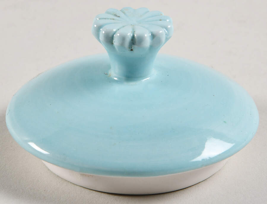 Lacy Aqua Blue Lid for Sugar Bowl by Pier 1-1