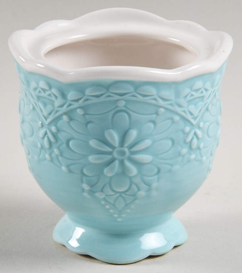 Lacy Aqua Blue Sugar Bowl No Lid by Pier 1-1
