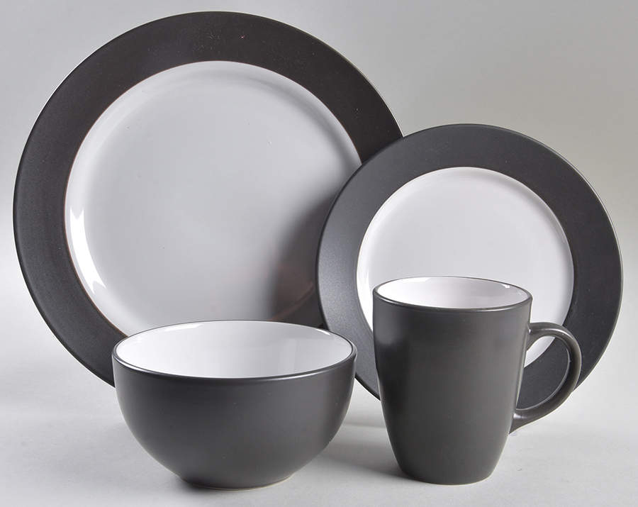 Harmony Charcoal 4 Piece Place Setting by Pfaltzgraff-1