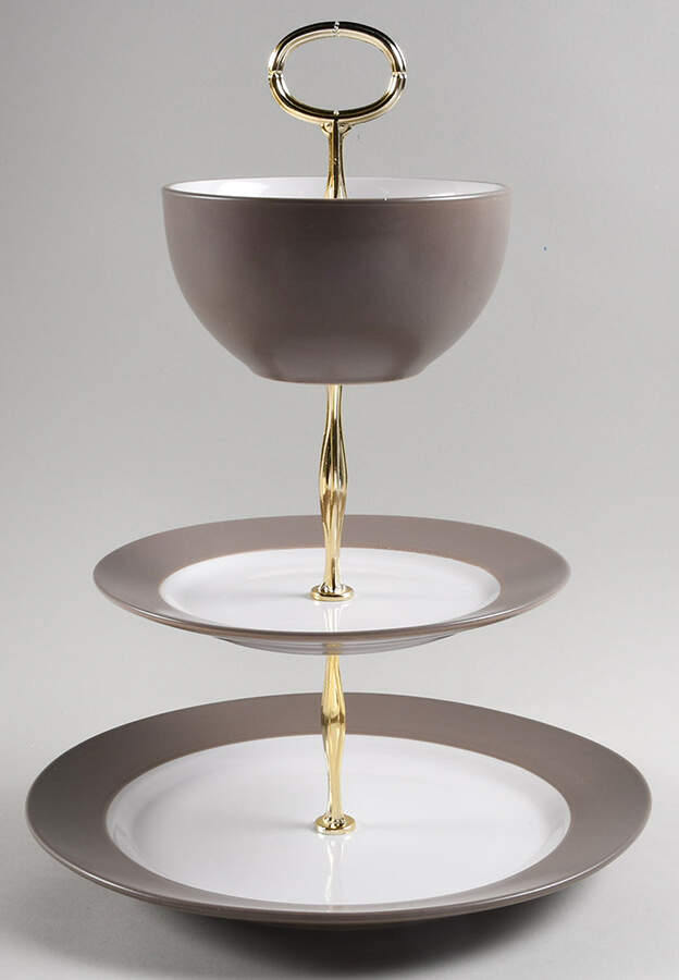 Harmony Taupe Tiered Fruit Dip HC by Pfaltzgraff-1