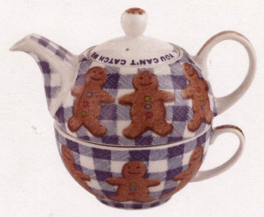 Gingerbread Man Individual Teapot & Lid with Cup by Cardew Design-1
